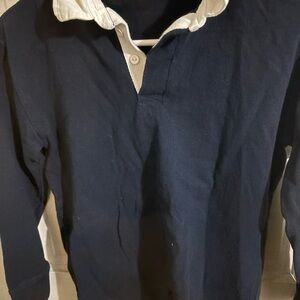 Navy Blue Long Sleeve Polo Shirt